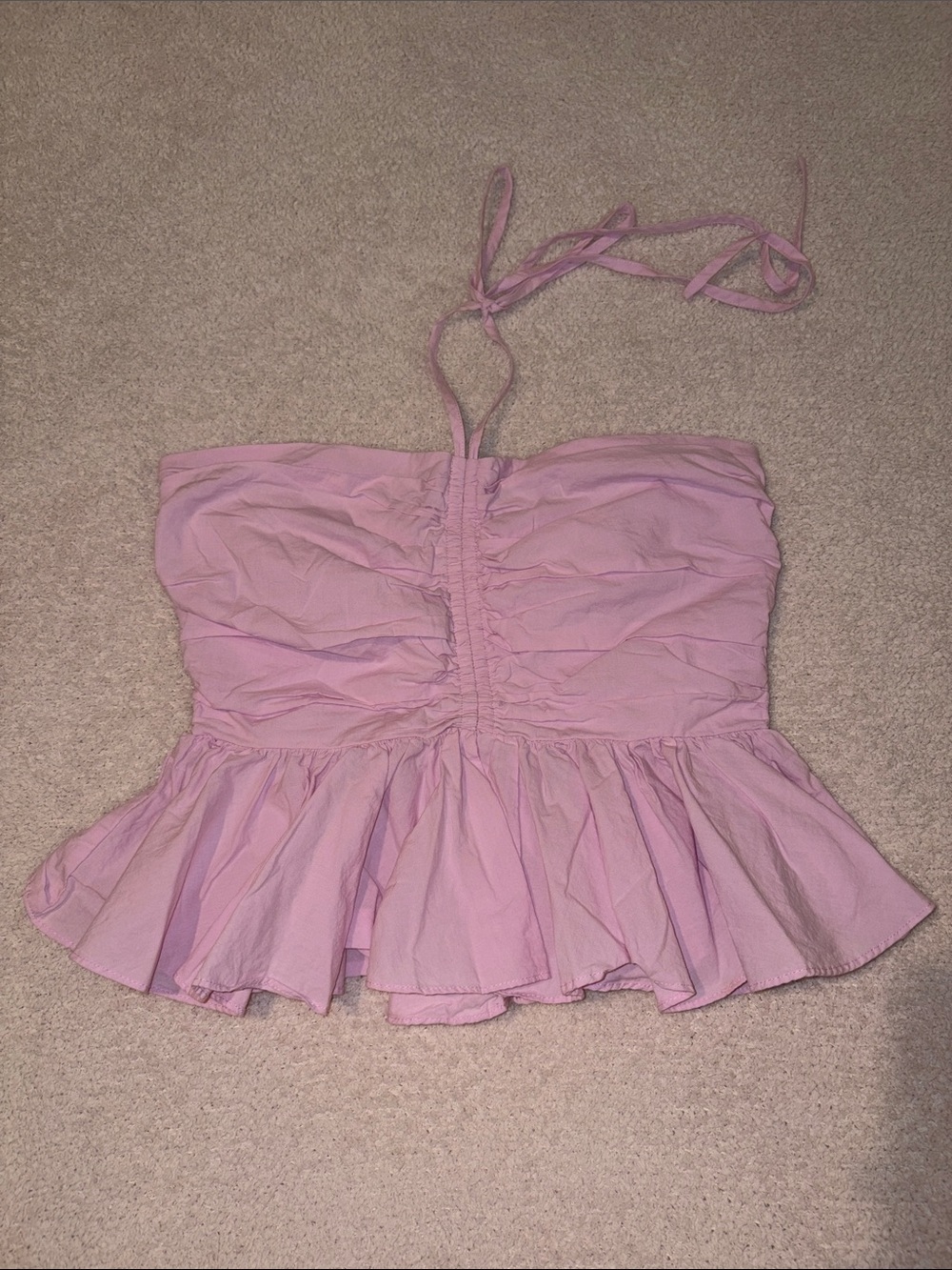 Mable Women’s Pink Strapless Peplum Top - Picture 1 of 3